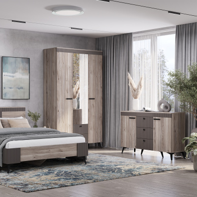 Шкаф 3-х створчатый "Кассандра" ШК-08 Дуб смоки/MF 14