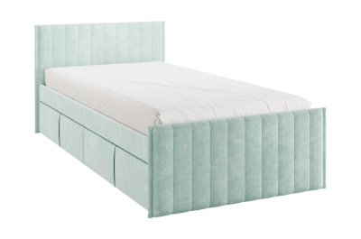 Кровать с ящиками Твикс 90х200 см, (1015х2120х780) мята (велюр)
