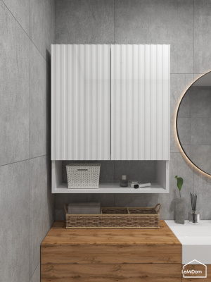 Шкаф навесной для ванной комнаты и туалета MH25-MA 750х600х217 Белый-М 10.1.1