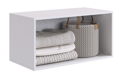 Зефир Антресоль двухдверная 118.01, (800х422х400) белое дерево/белый (эмаль)