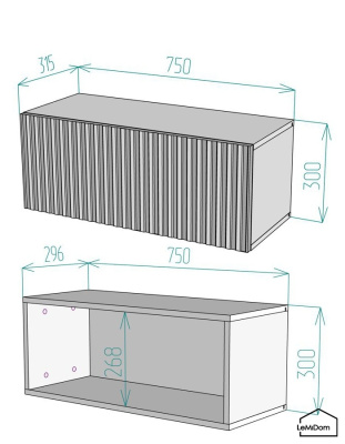 Тумба подвесная под телевизор Lines MTV1-MA 300х750х315 Белый-М 10.1.2