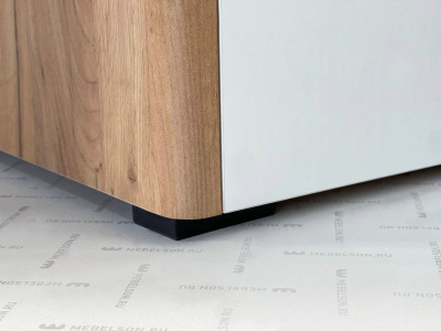 Адам Шкаф трехдверный (зеркало), (1264х500х2170) дуб крафт золотой/белое дерево