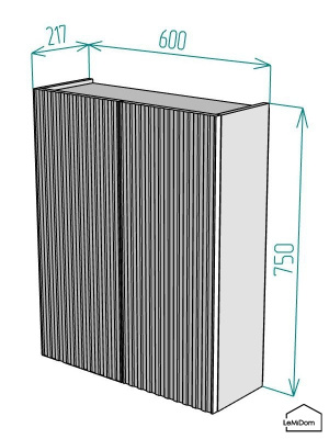 Шкаф навесной для ванной комнаты и туалета MH8-MA 750х600х217 Белый-М 10.1.2