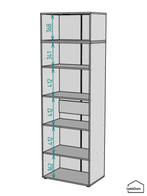 Шкаф с антресолью Linnea MHR-2A-2 2450х800х510 Белый-М 11.1.1