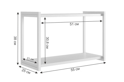 Полка Юниор, (550х250х380) дуб крафт золотой/черный муар