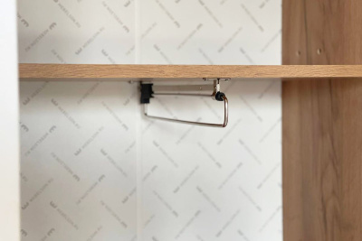 Моди Шкаф двухдверный, (600х350х1885) дуб крафт золотой/белое дерево