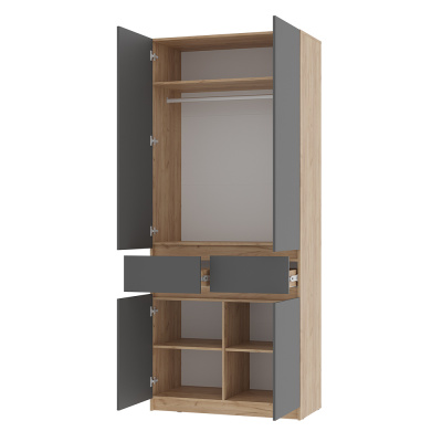 Шкаф 2-х створчатый "Багира" ШК-03 Крафт/Графит