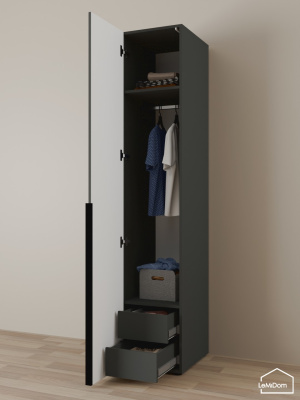 Шкаф Linnea MHR-1-3 2050х400х510 графит-М 11.1.25