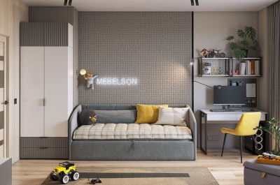 Зефир Шкаф двухдверный 120.01, (800х422х1900) белое дерево/серый (эмаль)