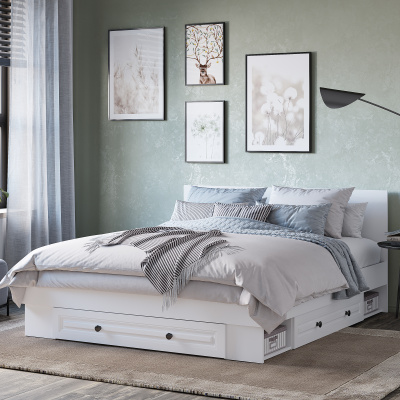 Кровать 1,6 м "Софт" КР-16 Белый/Эмаль белая (F26)