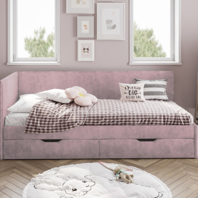 Кровать односпальная "Лео" КР-49 Белый/Шарли пинк