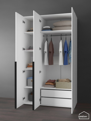 Шкаф Linnea MHR-3-2 2050х1200х510 Белый-М 11.1.1