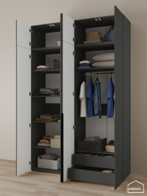 Шкаф с антресолью Linnea MHR-4A-2 2450х1600х510 графит-М 11.1.25