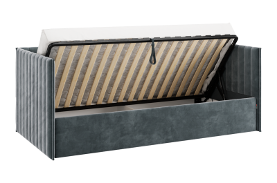 Комплект детской мебели "Зефир К7" (4015х1000х2300), (4015х1000х2300) белое дерево/серый (эмаль)/графит (велюр)