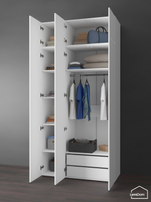 Шкаф с антресолью Linnea MHR-3POA-2 2450х1200х510 Белый-М 11.1.1