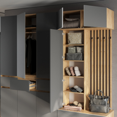 Шкаф 2-х створчатый "Багира" ШК-03 Крафт/Графит