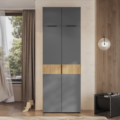 Шкаф 2-х створчатый "Сандра" ШК-04 Крафт/Графит/Тортуга (M27)