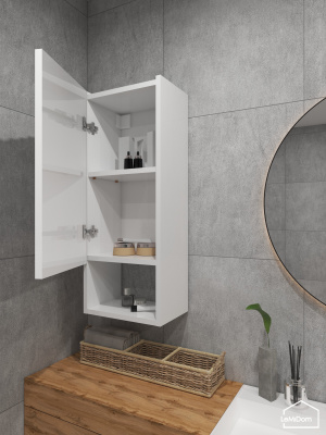 Шкаф навесной для ванной комнаты и туалета MH26-MA 750х300х217 Белый-М 10.1.2