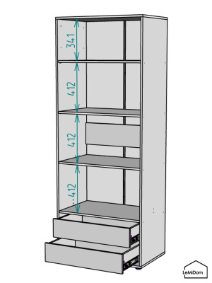 Шкаф Linnea MHR-2-4 2050х800х510 дв-М 11.1.25