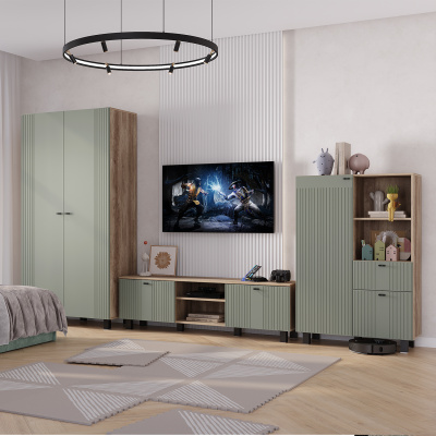 Шкаф 2-х створчатый "Олива" ШК-03 Дуб каньон/MF12