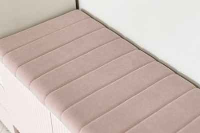 Зефир Подушка 120 см, (1200х422х50) нежно-розовый (велюр)