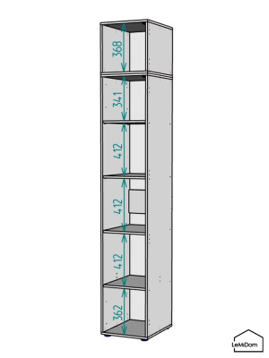 Шкаф с антресолью Linnea MHR-1A-2 2450х400х510 Белый-М 11.1.1