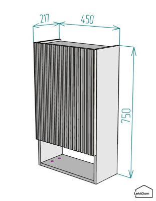 Шкаф навесной для ванной комнаты и туалета MH27-MA 750х450х217 Белый-М 10.1.2