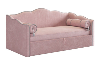 Комплект детской мебели "Зефир К3" белое дерево/пудра розовая (эмаль)/нежно-розовый (велюр)