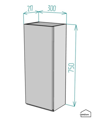 Шкаф навесной для ванной комнаты и туалета MH21-MA 750х300х217 Белый-М 13.1.2