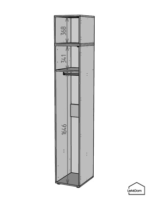 Шкаф с антресолью Linnea MHR-1POA-1 2450х400х510 Белый-М 11.1.1