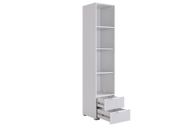 Зефир Шкаф однодверный 107.03, (400х422х1900) белое дерево/белый муар/белый (эмаль)