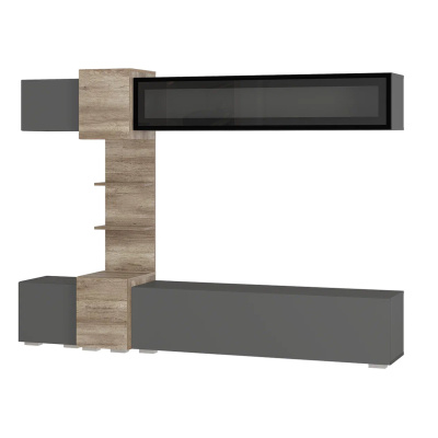 Гостиная "Рейн" ГС-01 Графит/Дуб каньон