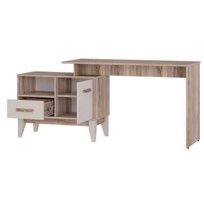 Стол письменный "Скандика" ПС-02 дуб смоки/кашемир