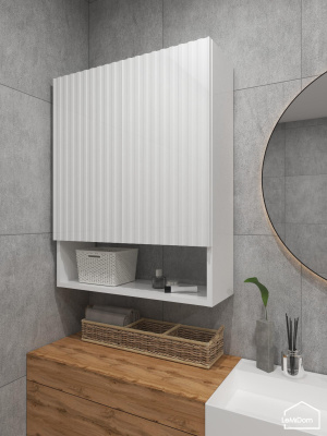 Шкаф навесной для ванной комнаты и туалета MH25-MA 750х600х217 Белый-М 10.1.2