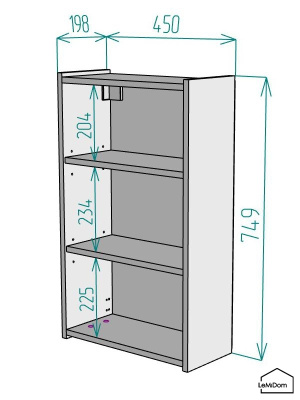 Шкаф навесной для ванной комнаты и туалета MH7-MA 750х450х217 Белый-М 10.1.1