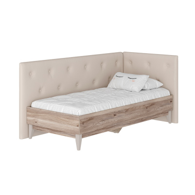 Кровать 0,9 м "Скандика" КР-04 дуб смоки