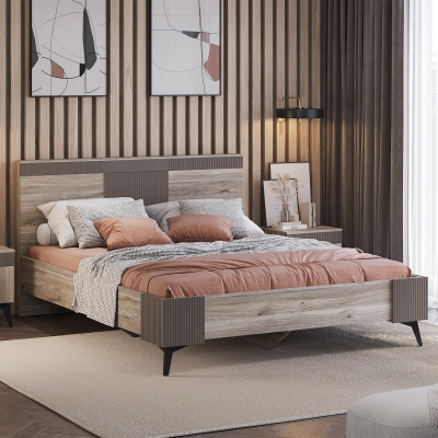 Кровать 1,6 м "Кассандра" КР-19 Дуб смоки/MF14