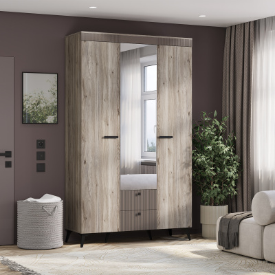 Шкаф 3-х створчатый "Кассандра" ШК-08 Дуб смоки/MF 14