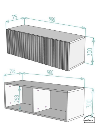 Тумба подвесная под телевизор Lines MTV3-MA 300х900х315 Белый-М 10.1.1