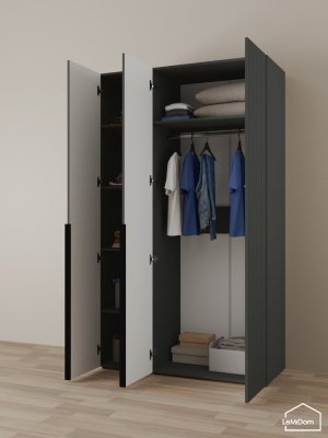 Шкаф Linnea MHR-3-1 2050х1200х510 графит-М 11.1.25
