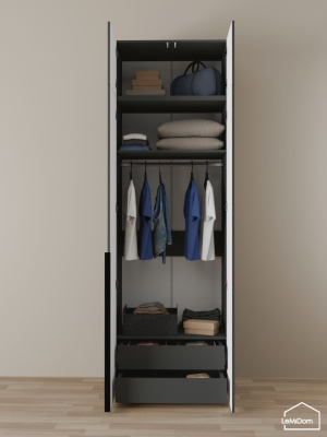 Шкаф с антресолью Linnea MHR-2A-4 2450х800х510 графит-М 11.1.25