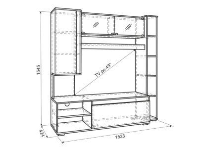 Андора Мини-стенка(1 523х424х1 545)