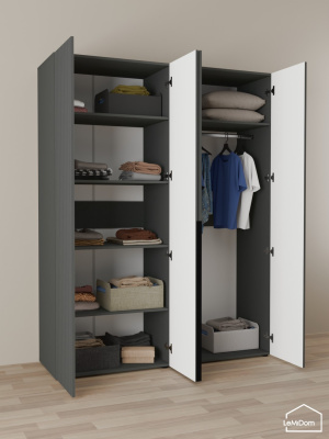 Шкаф Linnea MHR-4-1 2050х1600х510 графит-М 11.1.25