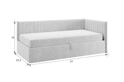 Комплект детской мебели "Зефир К9" (4015х1000х2300), (4015х1000х2300) белое дерево/пудра розовая (эмаль)/нежно-розовый (велюр)