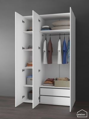 Шкаф Linnea MHR-3PO-2 2050х1200х510 Белый-М 11.1.1