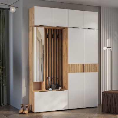 Шкаф 2-х створчатый "Сандра" ШК-04 Крафт/Белый/Тортуга (М27)