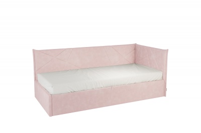 Кровать  0.9 Бест (Тахта), (2120х1035х790) нежно-розовый (велюр)