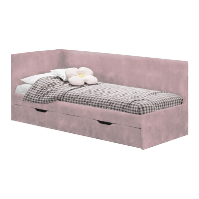 Кровать односпальная "Лео" КР-49 Белый/Шарли пинк