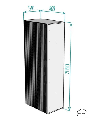 Шкаф Linnea MHR-2-4 2050х800х510 дв-М 11.1.25