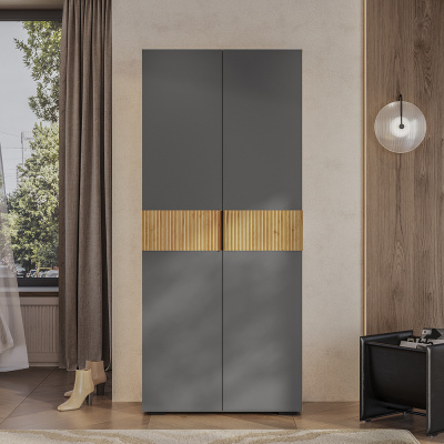 Шкаф 2-х створчатый "Сандра" ШК-04 Крафт/Графит/Тортуга (M27)